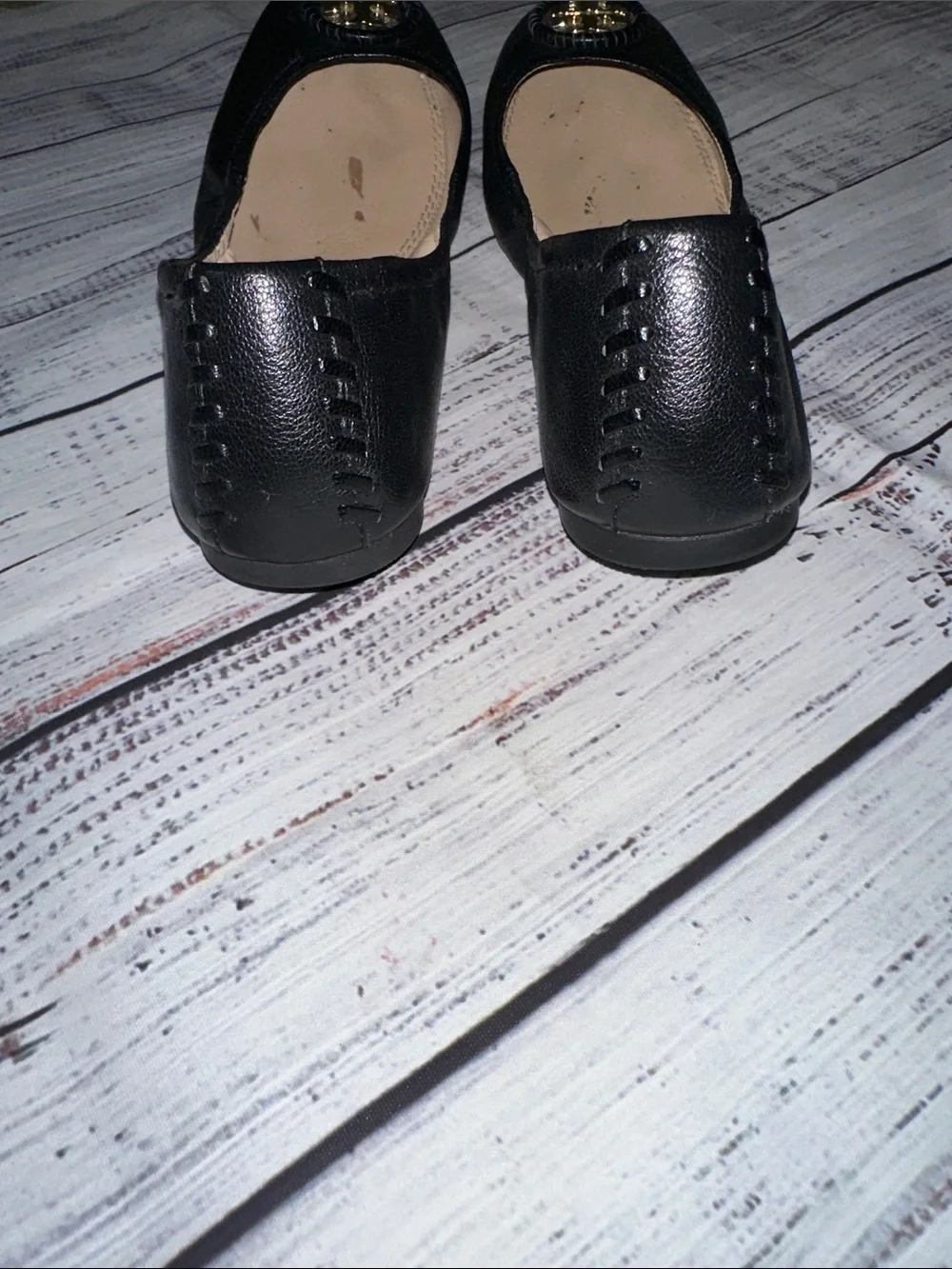 Tory Burch Allie Ballet Napa Leather Black Sz. 8